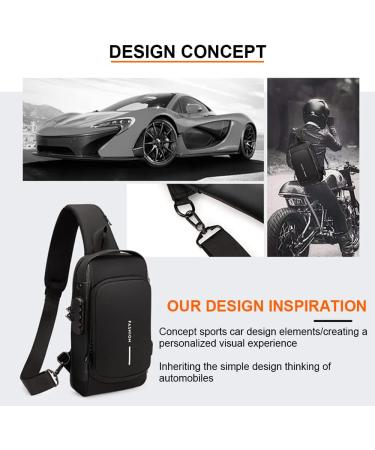 Dwenles Anti-Theft Waterproof Crossbody Sling Bag with USB Charging - Black - Buy Online on GoSupps.com