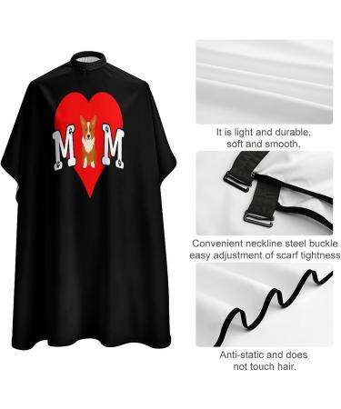 Corgi Dog Mom Heart Barber Cape | Funny Salon Hair Cutting Apron for Men & Women - International Shipping - Buy Online on GoSupps.com