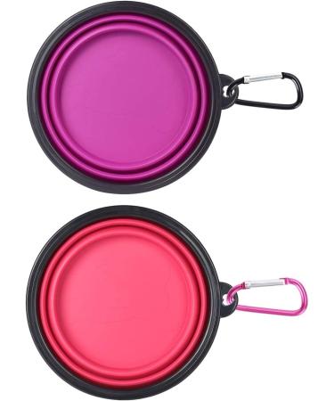WZX 2- Pack Large Silicone Collapsible Dog Bowl (32oz) BPA Free and Dishwasher Safe Portable Foldable Travel Bowl Food and Water Bowls for Dogs and Cats(Purple+Pink) - Buy Online on GoSupps.com