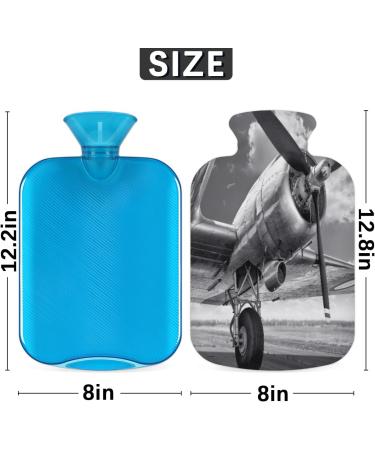 Airplane Heat Bottle with Fluffy Cover - 2L Retro Water Bag for Cozy Nights & Pain Relief (Back Neck Shoulders) - Buy Online on GoSupps.com