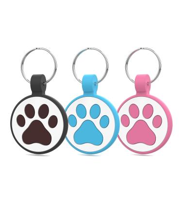 Whoseid QR code Cat brand modifiable pet online profile multiple emergency contact silent silicone cat brand no jinging collar accessories personalized cat brand for small small breeds-1 "Black & Rose & Blue