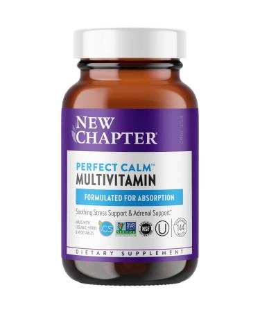 New Chapter Perfect Calm Multivitamin for Stress + Mood Support with B Vitamins + Holy + Lemon Balm + Organic Non-GMO Ingredients Basil 144 Count (Pack of 1) 144 Count (Pack of 1) Calming Multivitamin
