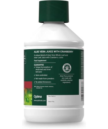 Aloe Pura Aloe Vera Juice with Cranberry 500ml Vegan & Cruelty Free Supplement - Buy Online on GoSupps.com