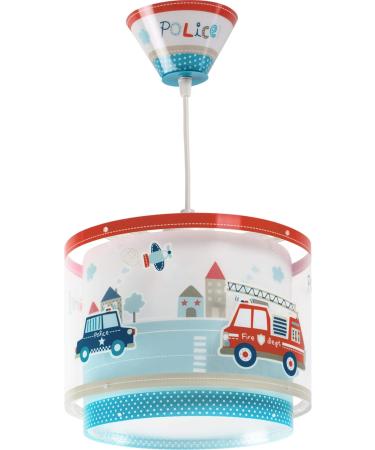 DALBER children's light pendant light POLIZEI ceiling light children's room children's lamp blue 26.5 x 26.5 x 21 cm