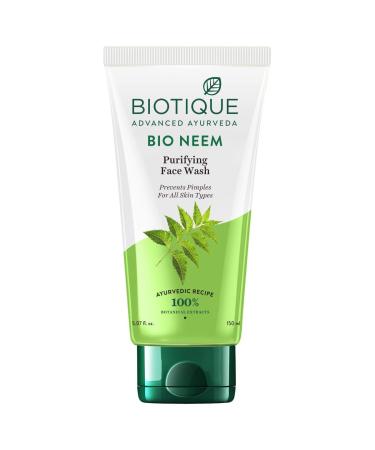 Biotique Advanced Ayurveda Bio Neem Purifying Face Wash for All Skin Types 150ml I 5.07 Fl. Oz.