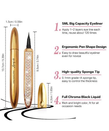 GXO BEAUTY Upgraded Self-adhesive Eyeliner Pen - 5ML Black Liquid Glitter Eyeliner for False Lashes - Magnetic Eye Line - Long-lasting Formula - Buy Online on GoSupps.com