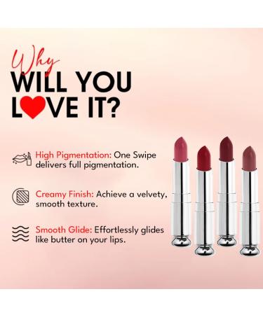 MORAZE Glossy Lipstick - Long Lasting Cream Finish | Buy Pack of 4 (4.5g) Online - International Shipping Available - Buy Online on GoSupps.com