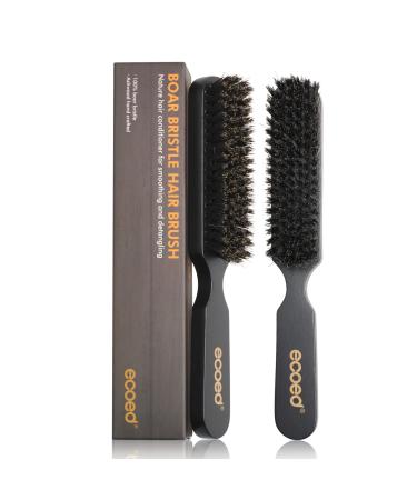 Ecoed Boar bristle brush 2 pc for fine and medium Hair and beard  Use for Smoothing  Wave Styles  Soft on Scalp  Improved the Texture