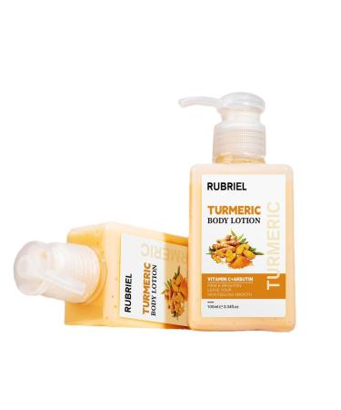Turmeric Anti Aging Moisturizing Body Lotion, Natural Turmeric Brightening Lotion for Spots, Acne & Dry Skin, Vitamin C Body Cream to Hydrate & Smooth Skin