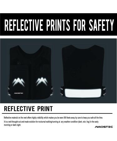 Amostec Running Vest with Cell Phone Pocket & Zipper - Lightweight Waterproof Jogging Gear for Men & Women | Reflective & Ideal for Running Biking Fitness - Buy Online on GoSupps.com