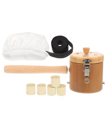 Minkissy 1 set of wood bracket tool moxibusion device storage box moxa-moxibusion burner housing the back scalding protection cool box metal clips solid wood