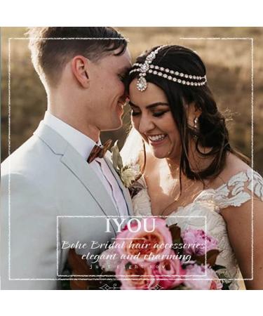 IYOU Women 1920s Headband Rhinestone Silver Head Chain Tassel Wedding Headpiece Gatsby Party Hair Pieces Jewelry for Bride and Bridesmaid - Buy Online on GoSupps.com