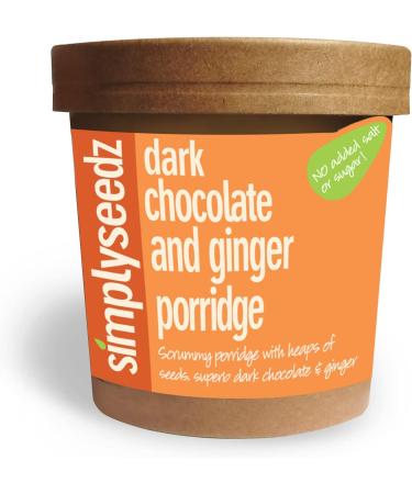 Simplyseedz Porridge Pots Dark Chocolate & Ginger 60g (9 x Pots) Vegan Compostable recyclable pot Vegan 100% Natural Nourishment Unprocessed - Buy Online on GoSupps.com