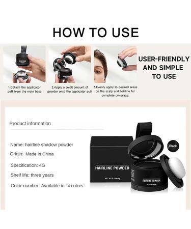 14 Colors Hairline Powder with Mirror - Quick Cover Root Concealer for Men & Women | Light Blonde Hair Touch Up (4g - Buy Online on GoSupps.com