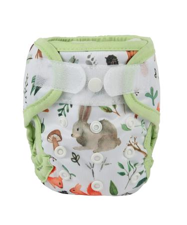 Newborn Baby Cloth Diaper Cover Nappy Hook and Loop (Wolf Rabbit)