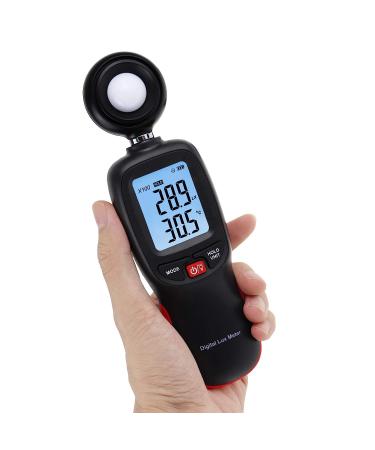 Digital Light Meter with Data Record, Backlight, Lux & Temperature Meter - 0-200,000 Lux/FC Measurement Range - MAX/MIN/Hold Function - Buy Online on GoSupps.com