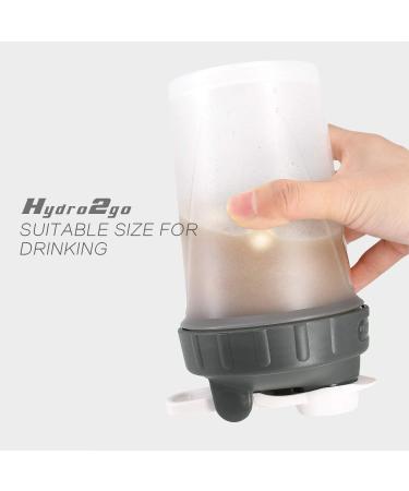 Hydro2Go 16 oz Protein Shaker Bottle with Mixer Ball and 2 Storage Jars - BPA-Free, Leak Proof Sports Bottle for Pills, Snacks, Coffee & Tea - Buy Online on GoSupps.com