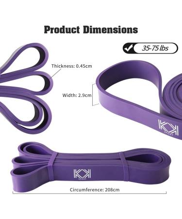 KK Pull Up Resistance Bands - Purple (35-75 lbs) | Workout Bands for Men and Women | Home Gym, Yoga, Physical Therapy - Buy Online on GoSupps.com