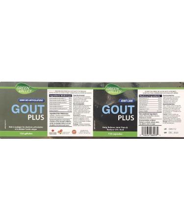 GREEN VALLEY Gout Plus for Joint Pain & Reduce Uric Acid 150Capsules - Buy Online on GoSupps.com
