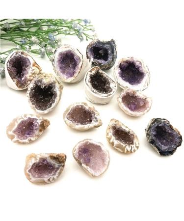 Beautiful 1 Pack Natural Crystal Colored Agate Geode Cut Crystal Cluster Stones Full of Texture