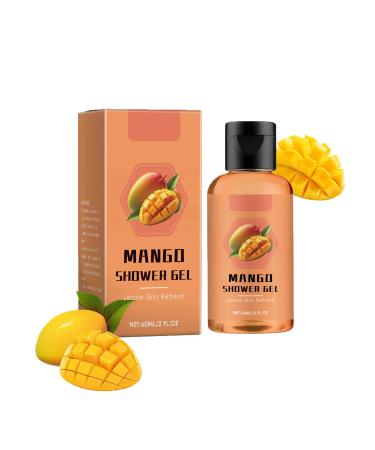 TUOSHITONG Body Wash - Travel Size Shower Gel with Mango Moisturizing & Nourishing Shower Gel for Soft Smooth Skin Gentle Cleansing Without Stripping Moisture Suitable for All Skin Types 2.12 oz