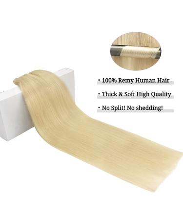 Doores Extensions: Real Hair Clip-In Extensions - Bleach Blonde 60cm (24 inch) - 9 Pieces 150g Remy Human Hair for Thick Volume #613r - Buy Online on GoSupps.com