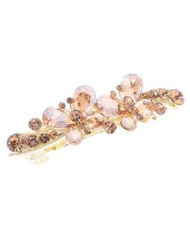 Butterfly Crystal Rhinestones Barrettes Fashion Ponytail Holders Luxury Glitter Sparkly Jeweled Hair Clips French Metal Snap Alligator Hair Clips for Wedding Birthday