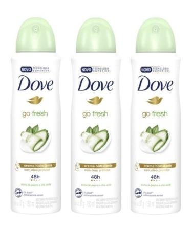 Dove Go Fresh Cucumber & Green Tea Deodorant Moisturizing Cream with Protective Oil 48h 5 oz / 150ml. 3Pack