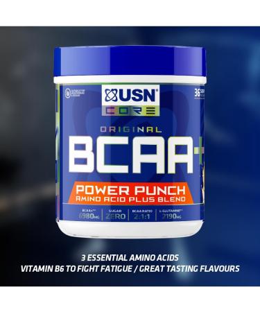 USN BCAA Power Punch Tangerine 400g - Intra Workout Drink with Vitamin B6 and Amino Acids - Buy Online on GoSupps.com