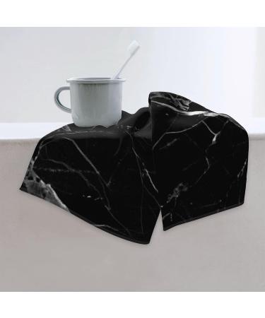 Black Marble Hand Towel - Soft & Highly Absorbent 27.5 X 15.7 Inch - Ideal for Bathroom, Kitchen, Gym - Multipurpose Washcloth - Buy Online on GoSupps.com