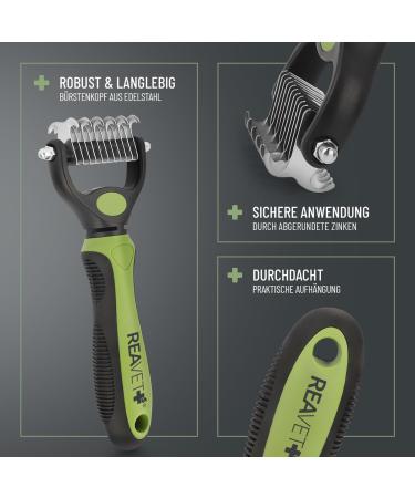 Reavet Dog & Cat Brush - Underwool Brush for Long Hair Medium Breeds (S-M) | Massage Effect & Top Hair Protection | Ideal Fur Brush for Dogs & Cats - Buy Online on GoSupps.com