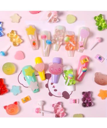 3D Mix Assorted Color Nail Charms Acrylic Multi Cute Nail Art Charms Hollow Candy Jewelry Nail Supplies for Nail Art Design DIY Crafts Accessories (Colorful Bear) - Buy Online on GoSupps.com