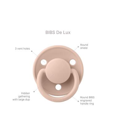 BIBSE de Lux BPA-Free Cherry Shape Silicone Pacifier 2-Pack | Made in Denmark for 0-36 Months | Vanilla & Cornflower Colors - Buy Online on GoSupps.com