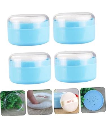 TOYANDONA 4pcs Body Powder Puff Box Travel Container | Baby Makeup Powder Puff Cushion | Charming Blue Plastic 8x8x6cm - Buy Online on GoSupps.com