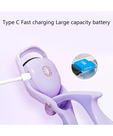 Qukaim Fast Charging Heated Eyelash Curlers Electric Heated Eyelash Curler 3 Temperature Settings Rechargeable Portable Long-Lasting Purple - Buy Online on GoSupps.com