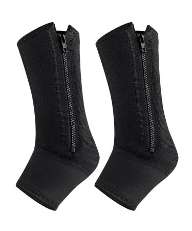 FRCOLOR 2pcs foot wraps for plantar boot for sprained ankle brace for posterior tibial tendonitis foot compression sleeve tendon brace ankle braces foot brace protector zipper