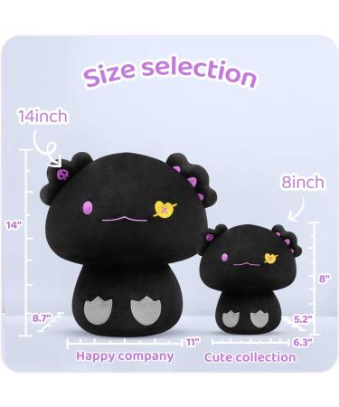 Mewaii 8'' Black Devil Axolotl Mushroom Plushie Stuffed Animal Pillow Toy - Buy Online on GoSupps.com