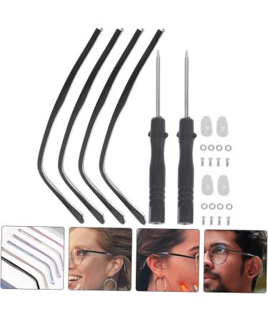 Universal Glasses Accessories Kit - Healeeved 8 Sets Replacement Brackets Screwdriver Metal Legs & Arms - Black Frame for Men & Women - Buy Online on GoSupps.com