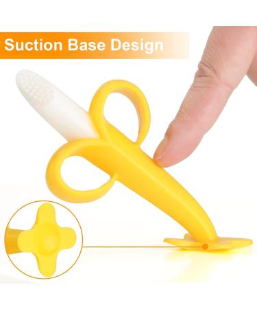 3 Pack Silicone Banana Baby Toothbrush Teether and Finger Toothbrushes for Infant Training and Teething - Buy Online on GoSupps.com