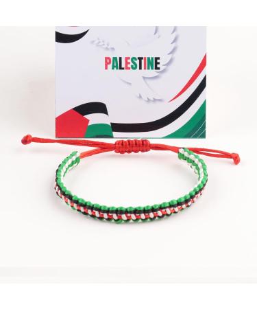 Shop Oralgo's Handmade Adjustable Palestinian Woven Bracelet Flag Design Braided Cotton Statement Piece - Buy Online on GoSupps.com