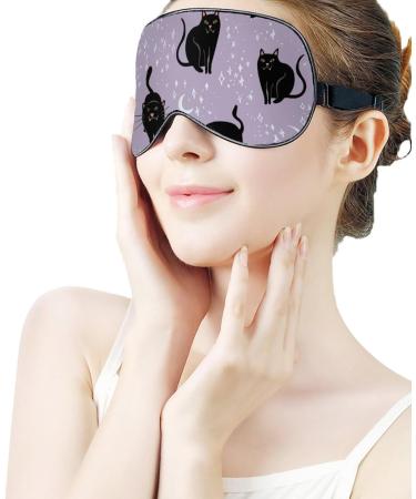 LynaRei Halloween Black Cats Sleep Mask - Adjustable Strap, Soft Eye Cover for Blocking Lights - Buy Online on GoSupps.com