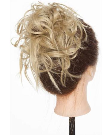 Fashion Tousled Hair Extensions Hairpiece Scrunchie Straight Elastic updo Scrunchy BUN Brown Blonde Instant Ponytail wig Hairdo Ash Blonde - Buy Online on GoSupps.com