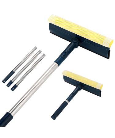 Multi-Use Window Squeegee with 56 Long Handle, 2 in 1 Window