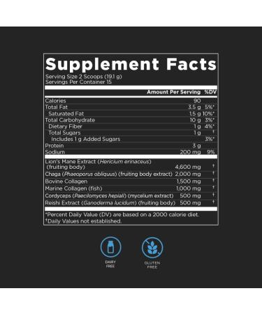 Nootopia Collagenius v 2.0 - Blended Powder of 4 Mushrooms, Collagen & Superfoods - Brain Supplement Supports Focus, Memory, Hair, Skin - Salted Caramel 15 Servings Salted Caramel 10.1 Ounce (Pack of 1) - Buy Online on GoSupps.com