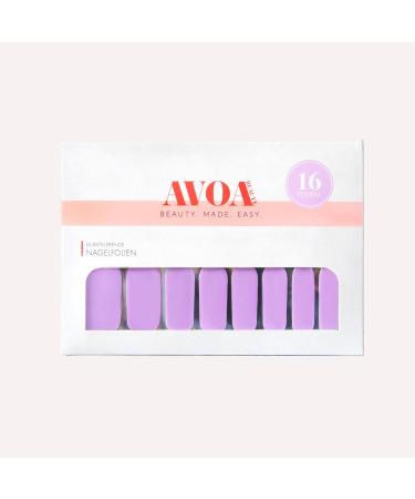AVOA Beauty Nail Foil - I Lilac You | Opaque Pastel Purple Self-Adhesive Nail Wraps | Long-Lasting Design | 16 Pack - Buy Online on GoSupps.com