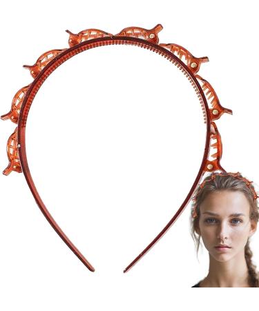 2 Bangs Hairstyle Hairpin Headband Hairband with Clips Attached Double Weave Bangs Hair Clip Toothed Braid Secures Bangs Tool for Women Girls Red - Buy Online on GoSupps.com
