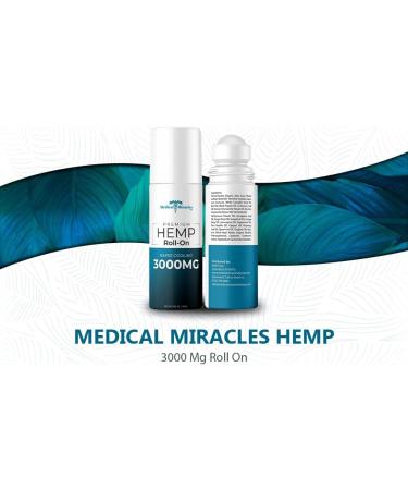 Medical Miracles Hemp Oil Roll On - Ultimate Pain Relief for Muscles Joints & More | Made in USA (3000mg - Buy Online on GoSupps.com