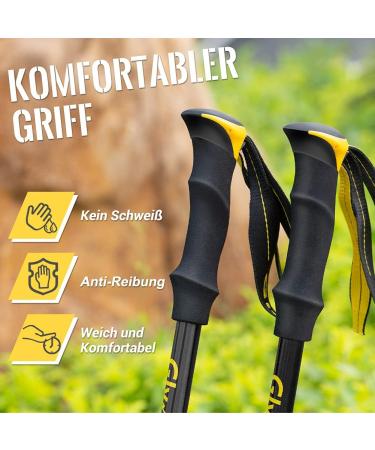 Glymnis Adjustable Hiking Sticks - 7075 Aluminum Trekking Poles (110-130cm) with Rubber Buffers - Lightweight & Durable Walking Sticks for Outdoor Adventures - Buy Online on GoSupps.com