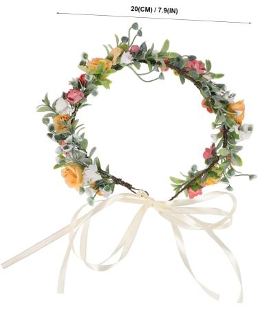 FRCOLOR 1pc Colored Rose Wreath Flower Headband Wedding Flower Hair Band Bride Flower Hair Band Garland Headdress Garland Headpiece Bride Hair Garland Bride Hair Wreath Garland Headband - Buy Online on GoSupps.com
