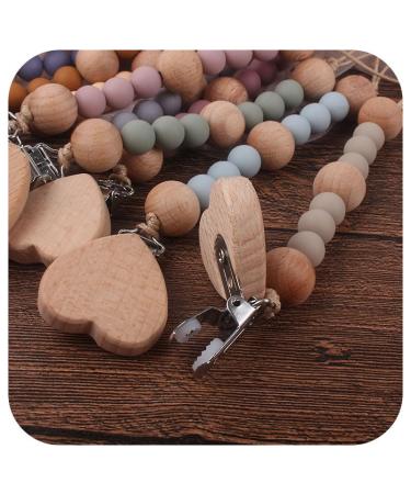 Pacifier Chain Happy-Crazy-Baby | Heart-Taupe for Boys & Girls | Perfect Baby Shower Birthday & Baptism Gift - Buy Online on GoSupps.com